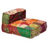 vidaXL 4-Seater Modular Pouffe Patchwork Fabric
