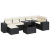 vidaXL 8 Piece Garden Sofa Set with Cushions Black Poly Rattan