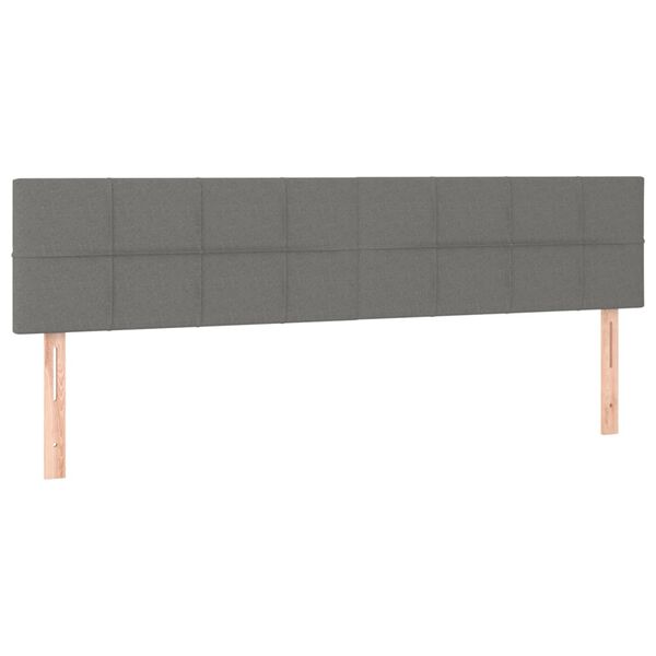 vidaXL Headboards Dark Grey 200x5x78/88 cm Fabric