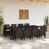 vidaXL Garden Dining Set 9 pcs Brown Polypropylene