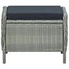 vidaXL Reclining Garden Chair with Footstool Poly Rattan Light Grey