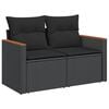 vidaXL 5 Piece Garden Sofa Set with Cushions Black Poly Rattan