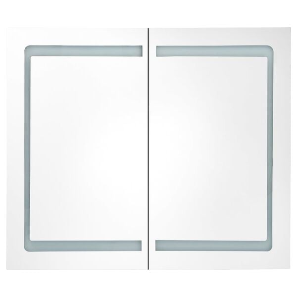 vidaXL LED Bathroom Mirror Cabinet Shining White 80x12x68 cm