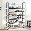 vidaXL Shoe Rack with 7 Shelves Metal and Plastic Black