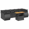 vidaXL 8 Piece Garden Sofa Set with Cushions Black Poly Rattan