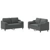 vidaXL 2 Piece Sofa Set with Pillows Dark Grey Fabric