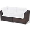 vidaXL 5 Piece Garden Lounge Set with Cushions Poly Rattan Brown