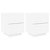 vidaXL Bedside Cabinets with LED Lights 2 pcs White Engineered Wood