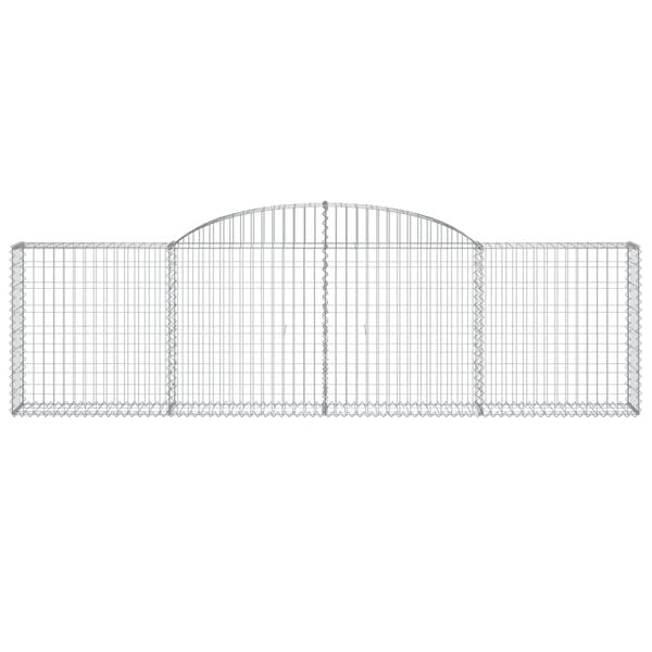 vidaXL Arched Gabion Baskets 5 pcs 300x30x80/100 cm Galvanised Iron