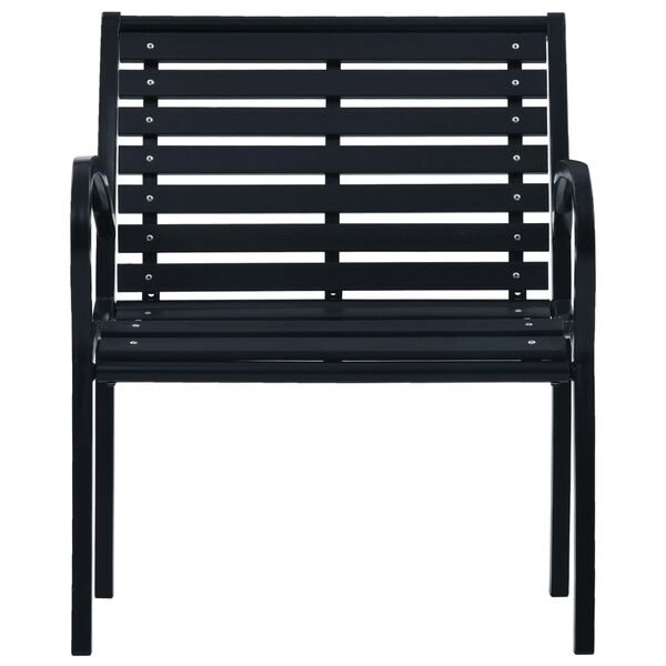 vidaXL Garden Chairs 2 pcs Black Steel and WPC