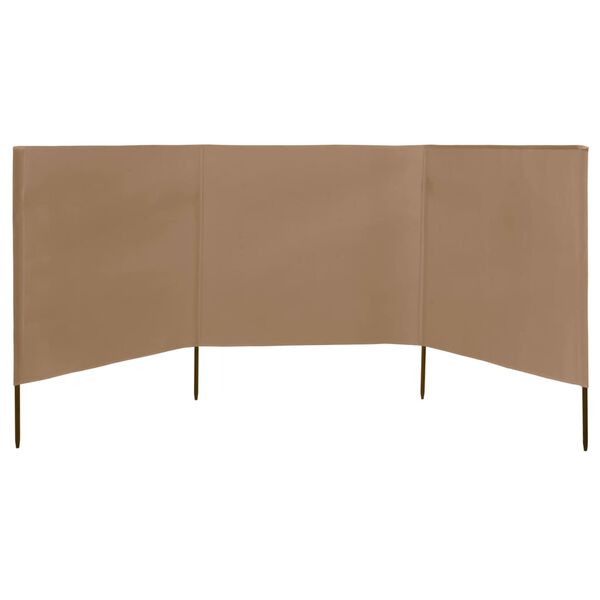 vidaXL 3-panel Wind Screen Fabric 400x120 cm Taupe