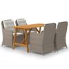 vidaXL 5 Piece Garden Dining Set Brown