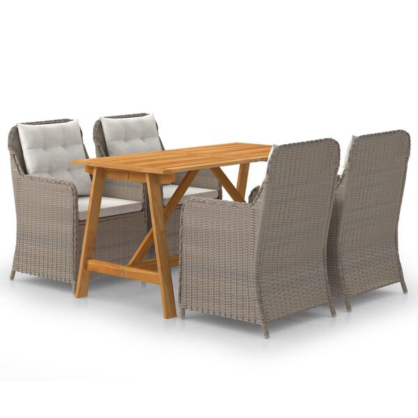 vidaXL 5 Piece Garden Dining Set Brown