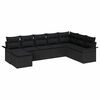 vidaXL Garden Sofa Set 8 pcs Black Poly rattan