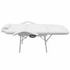 vidaXL Portable Facial Treatment Chair Faux Leather 185x78x76 cm White