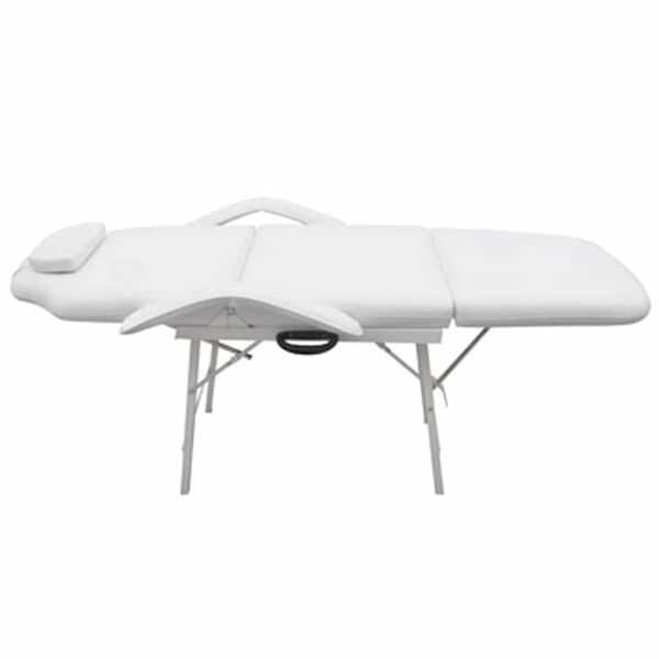 vidaXL Portable Facial Treatment Chair Faux Leather 185x78x76 cm White