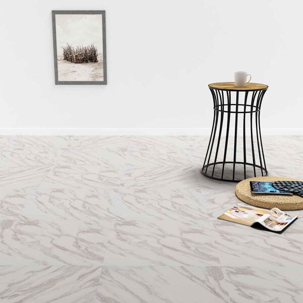 vidaXL Flooring Planks 55 pcs White 5.11 m&sup2; PVC