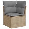 vidaXL 9 Piece Garden Sofa Set with Cushions Beige Poly Rattan