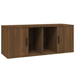 vidaXL TV Cabinet Brown Oak 100x35x40 cm Engineered Wood