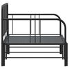 vidaXL Daybed with Trundle without Mattress Black 92x187 cm Single Metal