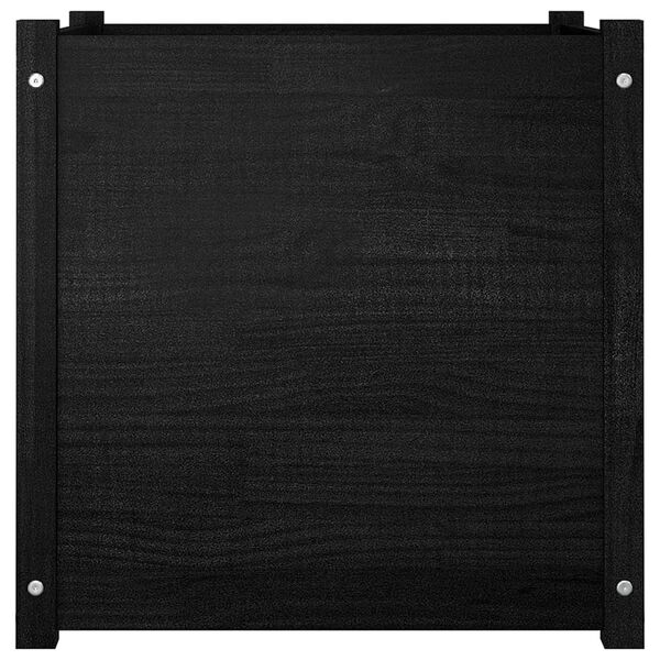vidaXL Garden Planter Black 60x60x60 cm Solid Pinewood