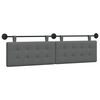 vidaXL Hanging Headboard Dark Grey Fabric