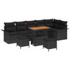 vidaXL Garden Sofa Set with Cushion with Storage 9 pcs Black
