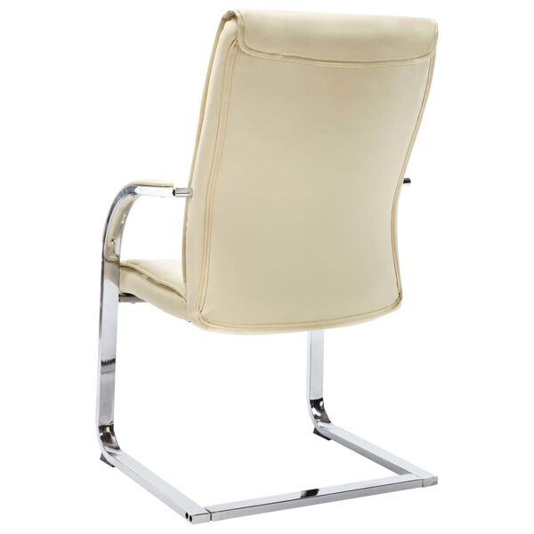 vidaXL Cantilever Office Chair Cream Faux Leather