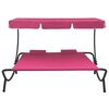 vidaXL Outdoor Lounge Bed with Canopy and Pillows Pink