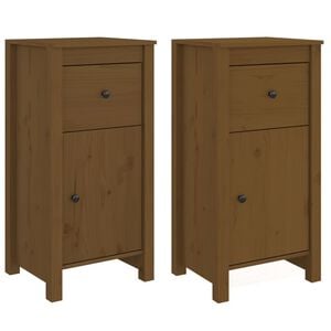 vidaXL Sideboards 2 pcs Honey Brown 40x35x80 cm Solid Wood Pine