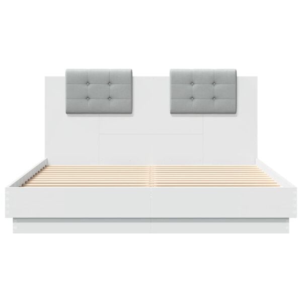 vidaXL Bed Frame without Mattress White 150x200 cm King Size