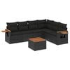 vidaXL Patio Sofa Set 6-Seaters Black
