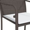 vidaXL 3 Piece Garden Dining Set with Cushions Poly Rattan and Steel
