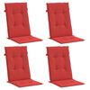 vidaXL Garden Highback Chair Cushions 4 pcs Red 120x50x3 cm Fabric
