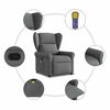 vidaXL Massage Recliner Chair Dark Grey Fabric