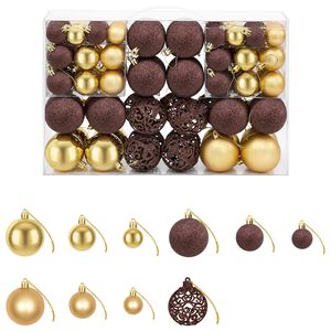 vidaXL 100 Piece Christmas Ball Set 3/4/6 cm Brown/Bronze/Gold