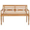 vidaXL Batavia Bench with Anthracite Cushion 120 cm Solid Teak Wood