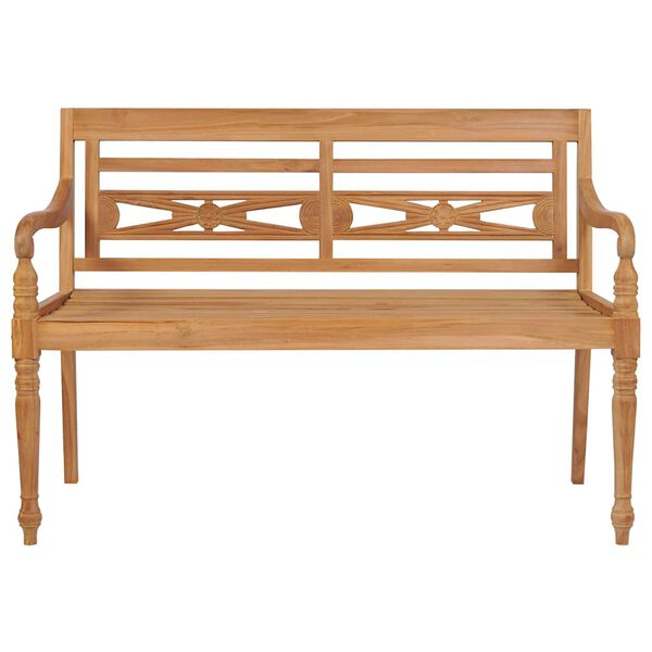 vidaXL Batavia Bench with Anthracite Cushion 120 cm Solid Teak Wood