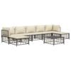 vidaXL 8 Piece Garden Lounge Set with Cushions Anthracite Poly Rattan