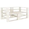 vidaXL Garden 2-Seater Pallet Sofa White Solid Pinewood