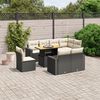 vidaXL 9 Piece Garden Sofa Set with Cushions Black Poly Rattan