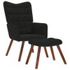 vidaXL Relaxing Chair with Stool Black Velvet