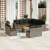 vidaXL 12 Piece Garden Sofa Set with Cushions Grey Poly Rattan