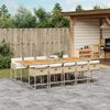 vidaXL 11 Piece Garden Dining Set with Cushions Beige Poly Rattan