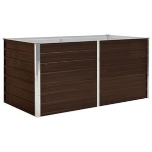 vidaXL Raised Garden Bed | Brown | Galvanised steel | Large | Durable