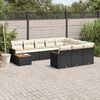vidaXL 11 Piece Garden Sofa Set with Cushions Black Poly Rattan