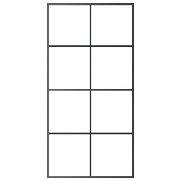 vidaXL Sliding Door Black 102.5x205 cm ESG Glass and Aluminium