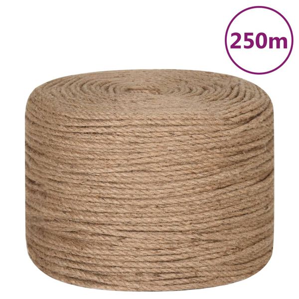 vidaXL Jute Rope 250 m Long 6 mm Thick