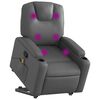 vidaXL Stand up Massage Recliner Chair Grey Faux Leather