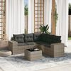 vidaXL 6 Piece Garden Sofa Set with Cushions Grey Poly Rattan